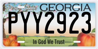 GA license plate PYY2923