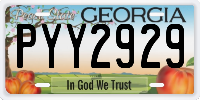 GA license plate PYY2929