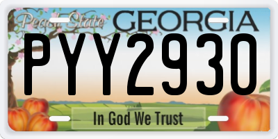 GA license plate PYY2930