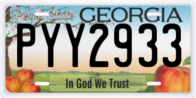 GA license plate PYY2933