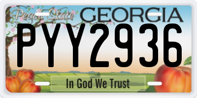 GA license plate PYY2936