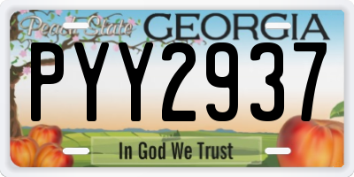 GA license plate PYY2937