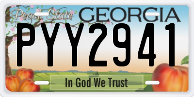 GA license plate PYY2941