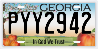 GA license plate PYY2942