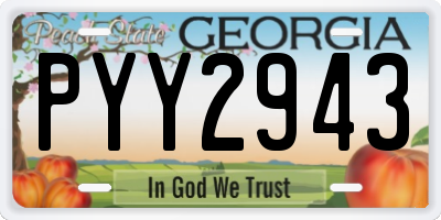 GA license plate PYY2943