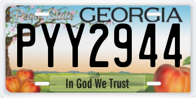 GA license plate PYY2944
