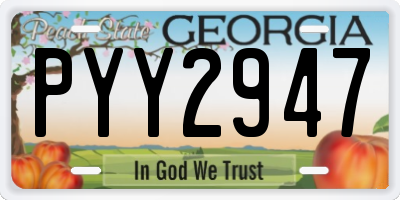 GA license plate PYY2947