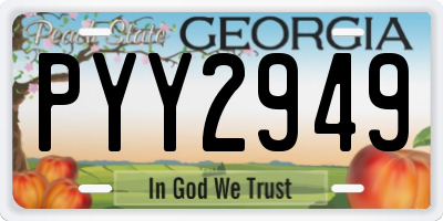 GA license plate PYY2949