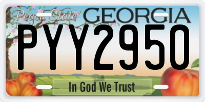 GA license plate PYY2950