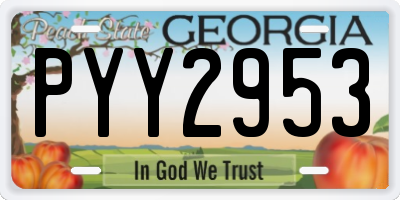 GA license plate PYY2953