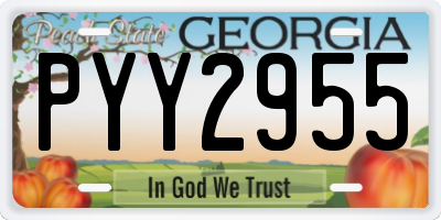 GA license plate PYY2955