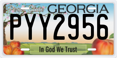 GA license plate PYY2956