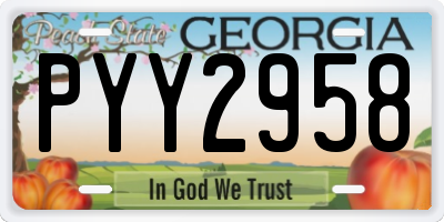 GA license plate PYY2958