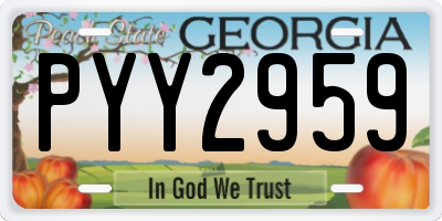 GA license plate PYY2959