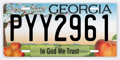 GA license plate PYY2961