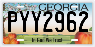 GA license plate PYY2962