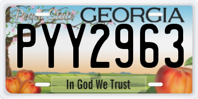 GA license plate PYY2963