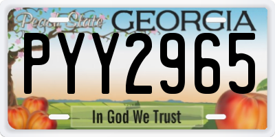 GA license plate PYY2965