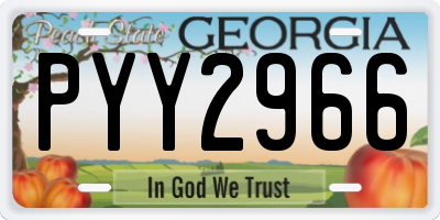 GA license plate PYY2966