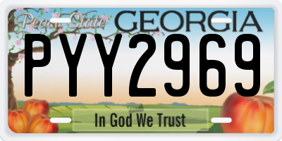 GA license plate PYY2969