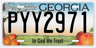 GA license plate PYY2971