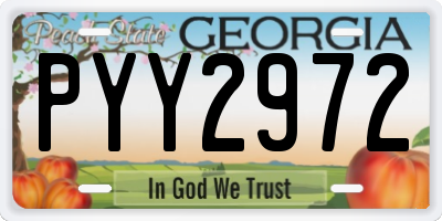 GA license plate PYY2972