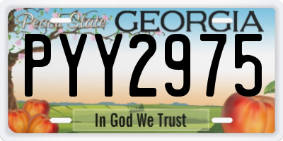 GA license plate PYY2975