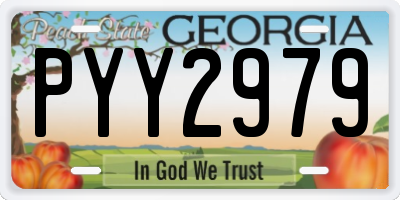 GA license plate PYY2979
