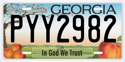 GA license plate PYY2982