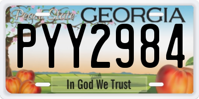 GA license plate PYY2984