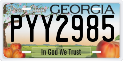 GA license plate PYY2985
