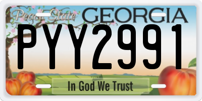 GA license plate PYY2991