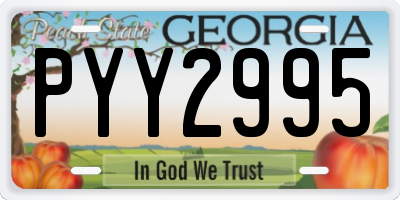 GA license plate PYY2995