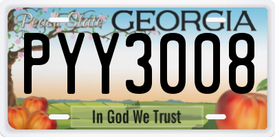 GA license plate PYY3008