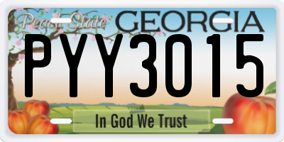 GA license plate PYY3015