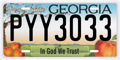 GA license plate PYY3033