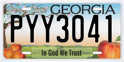 GA license plate PYY3041