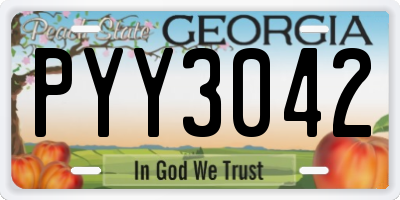 GA license plate PYY3042