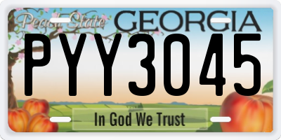 GA license plate PYY3045