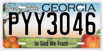 GA license plate PYY3046