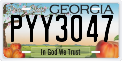 GA license plate PYY3047