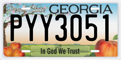 GA license plate PYY3051