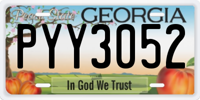 GA license plate PYY3052