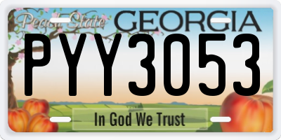 GA license plate PYY3053
