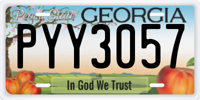 GA license plate PYY3057