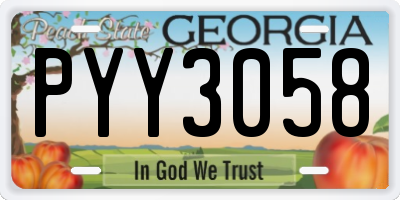 GA license plate PYY3058