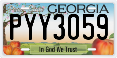 GA license plate PYY3059