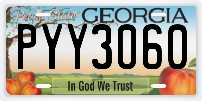GA license plate PYY3060