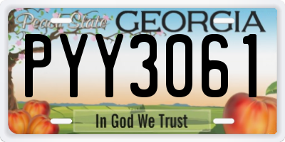 GA license plate PYY3061