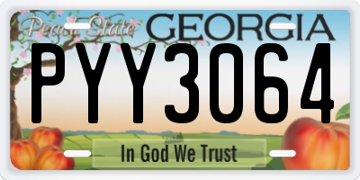GA license plate PYY3064
